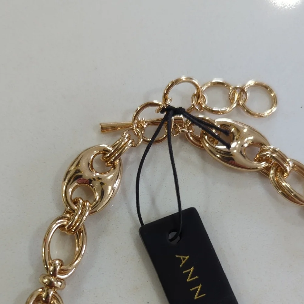 Ann Taylor Shiny Gold Link Necklace - Picture 4 of 8